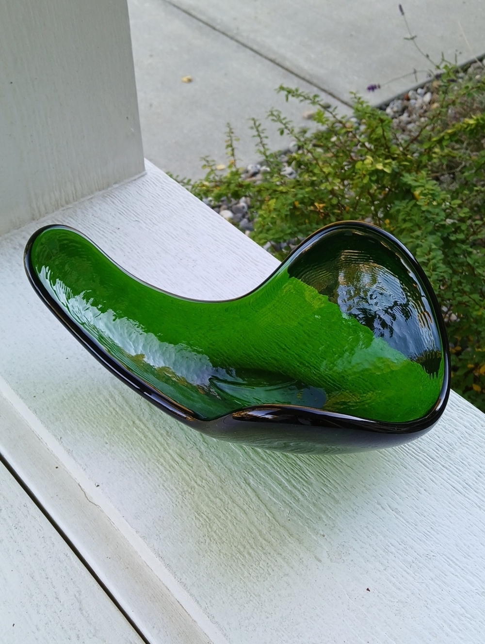 Mid-Century Green Glass Dish
